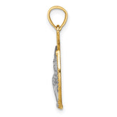 14K w/Rhodium Eagle Pendant